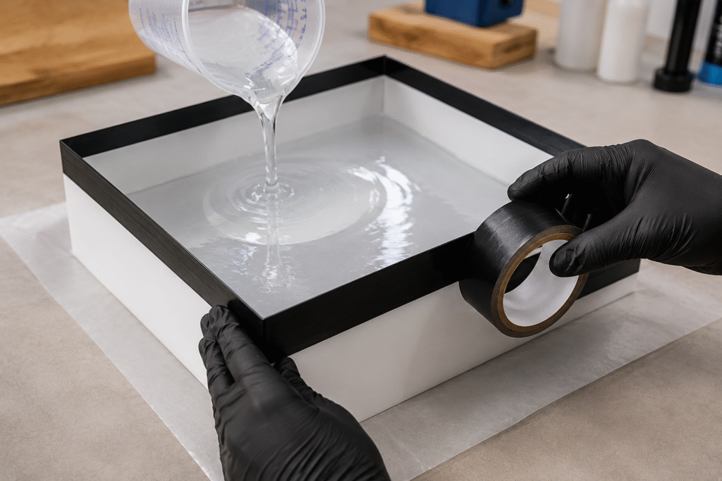 How to use epoxy resin tape on a mold for a leak-free epoxy resin pour