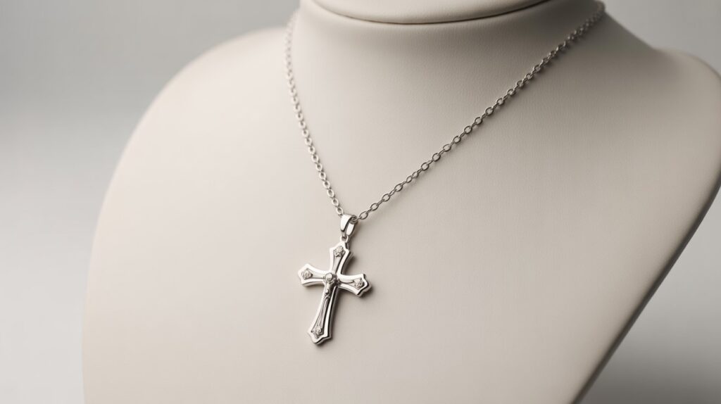 silver cross necklace