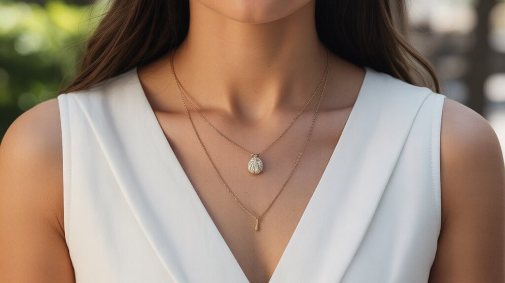 best necklace for v neck dress