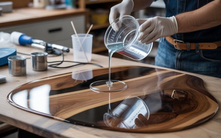 how to use epoxy resin for table top